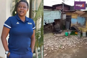 Reversal of fortune? See how ex-Ghana keeper Memunatu Sulemana now resides in wooden-kiosk