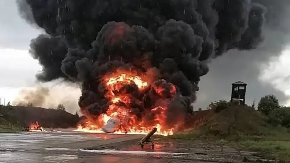 Russian supersonic bomber destroyed by Ukrainian drone