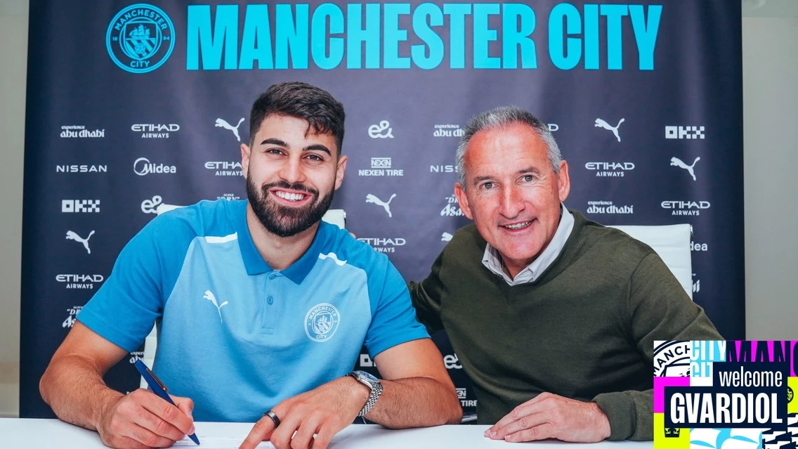 Gvardiol signs 5-year deal with Man City