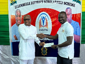 Ellembelle DCE distributes cheques to inaugural recipients of Scholarship Program