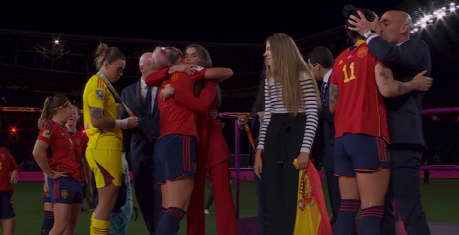 President of Spanish football accused of ‘sexual violence’ for kissing Jenni Hermoso during World Cup celebrations
