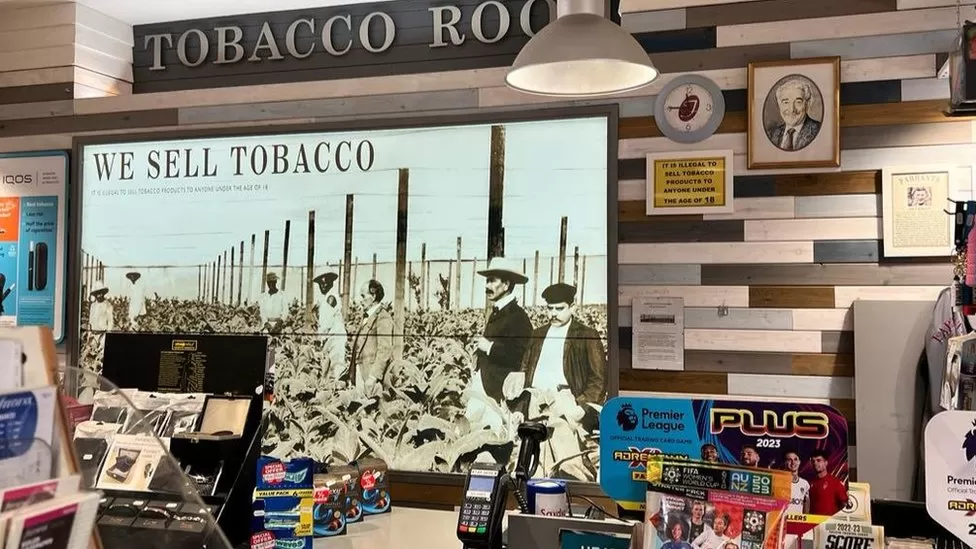 Image of tobacco plantation removed from Surrey shop after allegations of racism