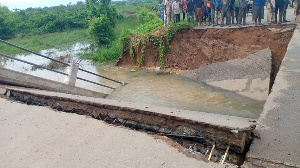 Section of bridge collapses on Atebubu-Yeji Highway