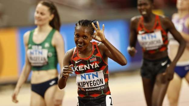 Kipyegon of Kenya sets new record in the 1500 metres