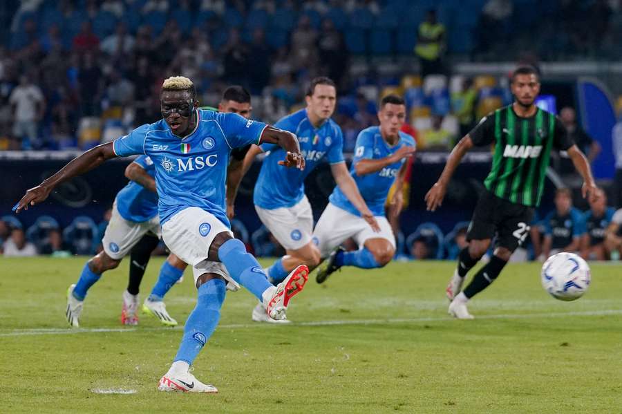 Osimhen ,Di Lorenzo drives Napoli to victory against 10-man Sassuolo