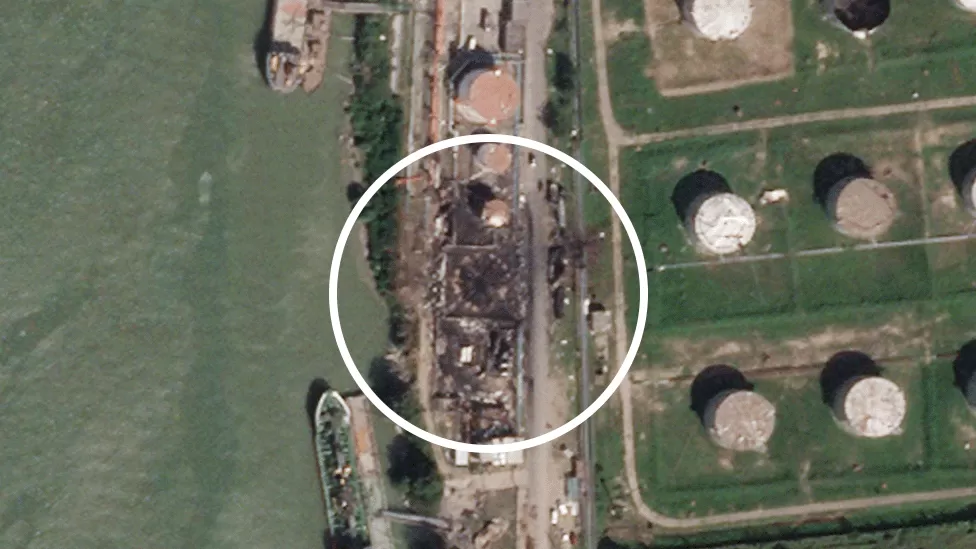 Satellite photographs show damage to grain ports in Ukraine
