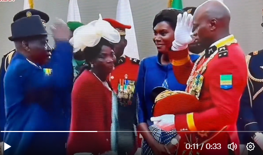 Video of coup leader in Gabon thanking his father after inauguration surfaces