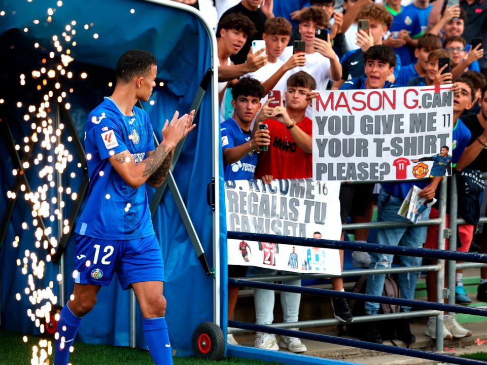 Getafe fans chant Greenwood’s name at special welcome ceremony as Utd loanee don the No 12 shirt