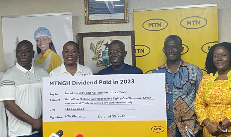 SSNIT receives a GHS34,581,713.52 dividend from MTN Ghana