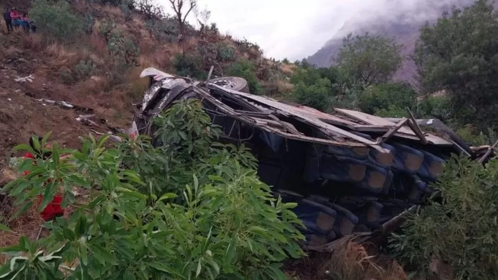 Peru coach crash: Bus plunges down ravine, killing 24 people