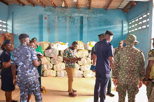 GIS and GRA seize 64,000 slabs of intercepted marijuana