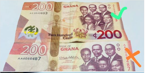 Facebook user warns of the presence of fake GHS200 notes