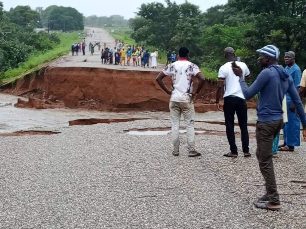 Part of Bamboi-Wa Highway washed off by heavy rains