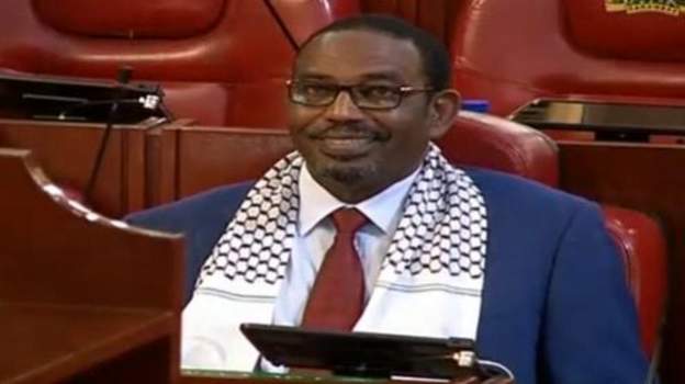 MP from Kenya chastised for donning a Palestinian scarf