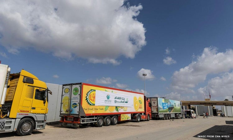 First aid trucks arrive in Gaza
