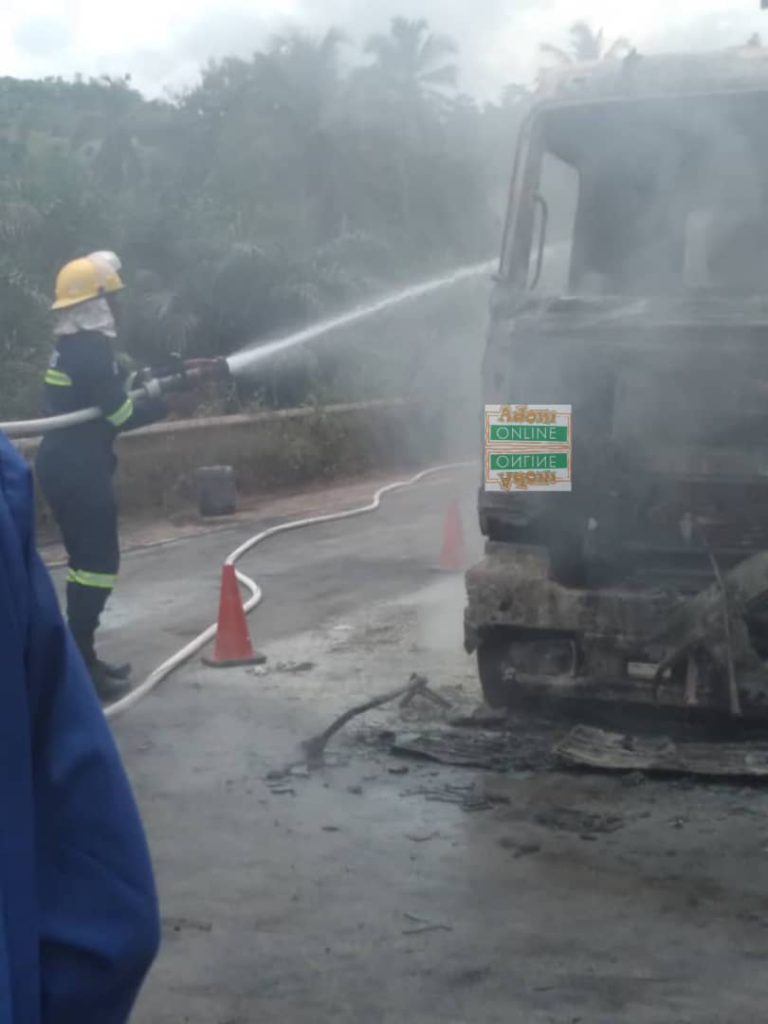 Ayensukrom: Fuel Tanker catches fire