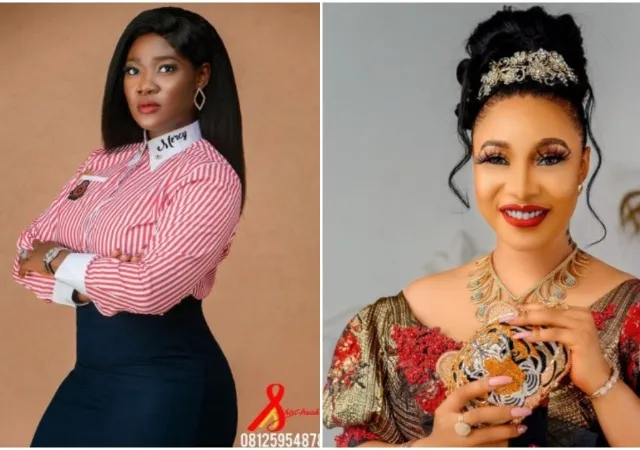 Tonto Dikeh cries over not receiving invitation to attend Mercy Johnson’s movie premiere