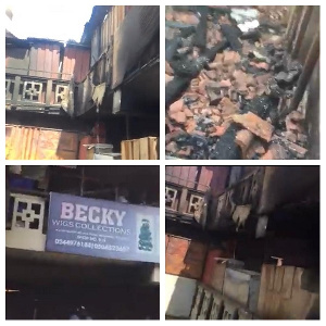 Several stores at Makola market destroyed by fire