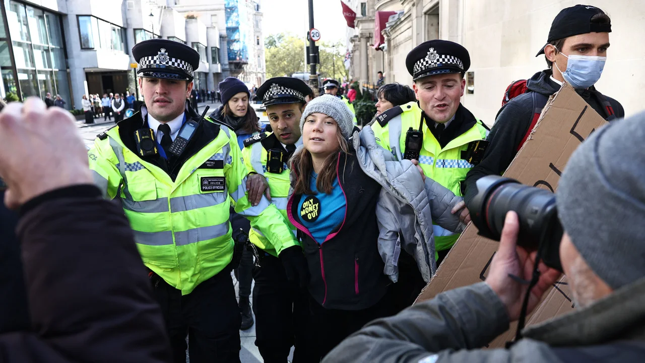 Greta Thunberg detained during London oil conference