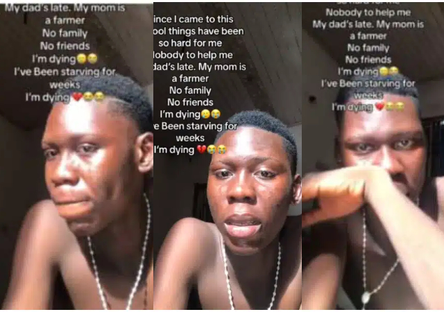 Nigerian student “dying” from hunger cries out for help