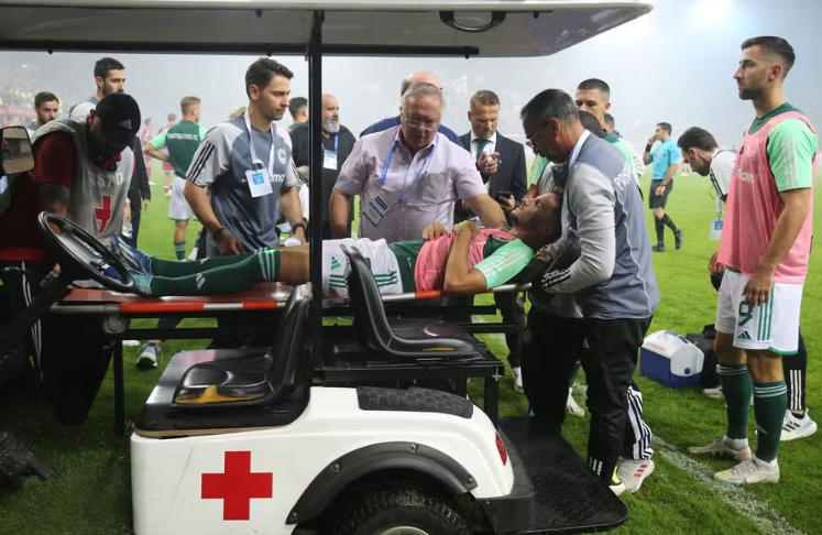 Greek Super League game called off after player struck by firework