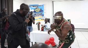 Video: Alan Kyerematen takes down Bukom Banku in shadow boxing match