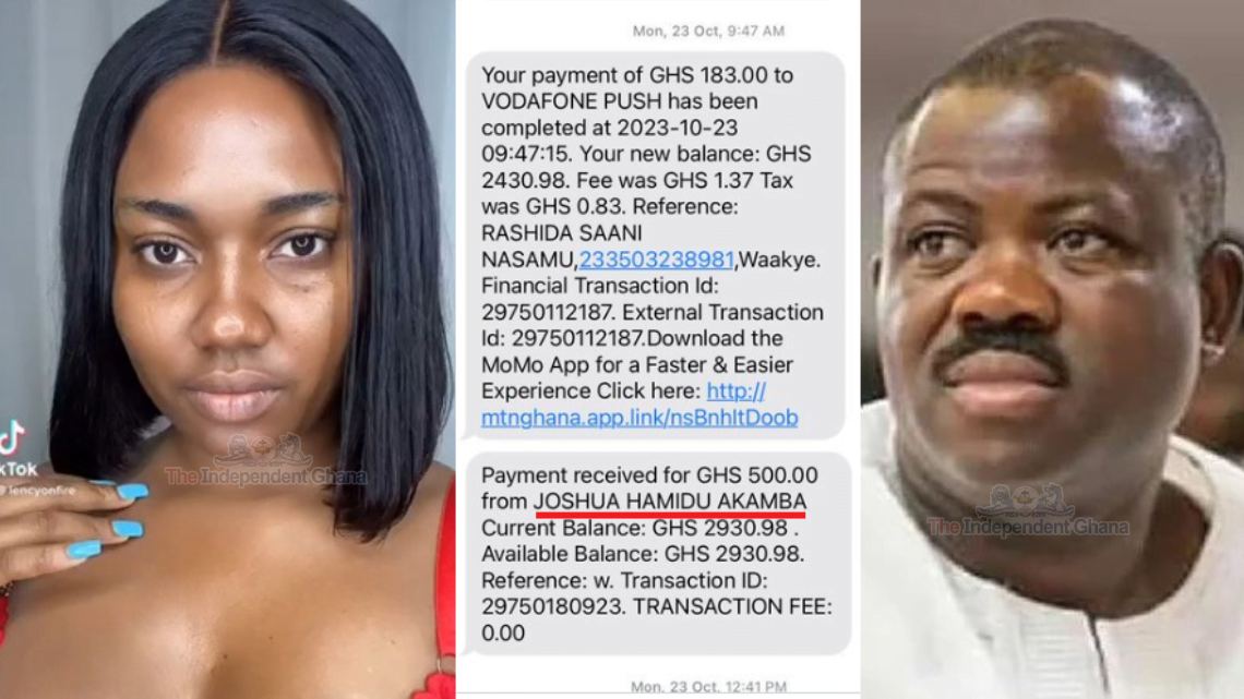Abena Korkor shares MoMo receipts to prove relationship with Joshua Akamba