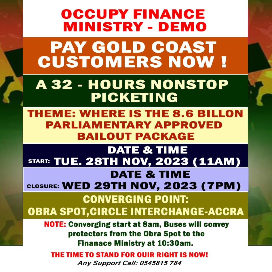 Gold Coast Fund customers announces over 30 hours picketing at Finance Ministry starting from on Nov 28