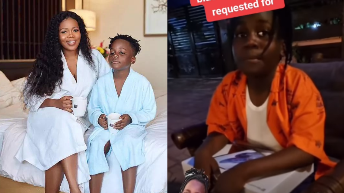 “Thank you mum, God bless you!” – Mzbel’s son says after getting brand new GHC 21k laptop