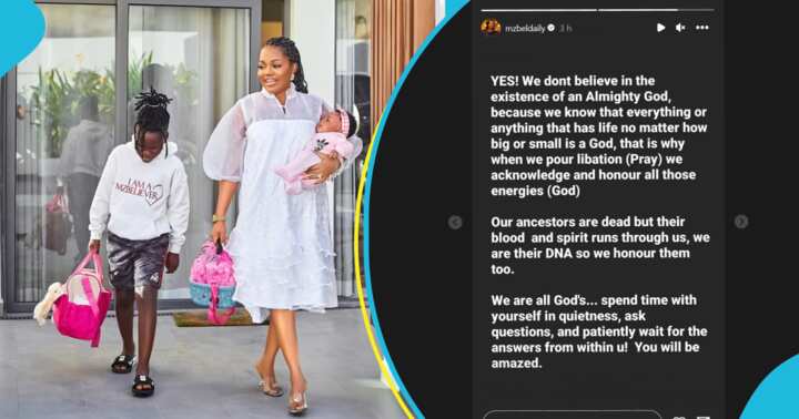 Yes! Our ancestors live through us, we don’t believe in God – MzBel defends son on ‘there’s no God’ remarks