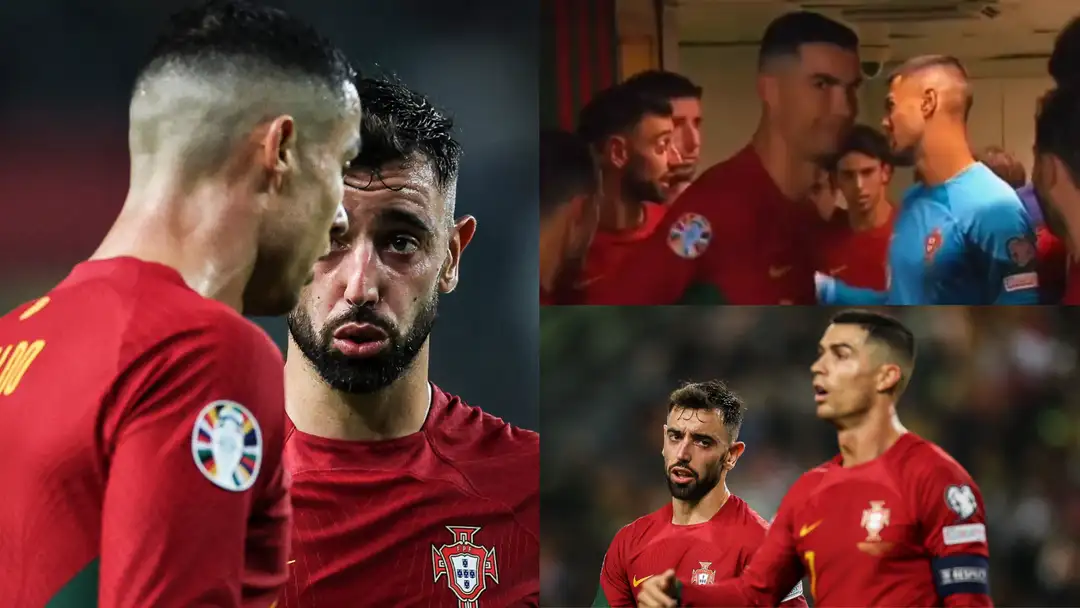 Ronaldo smirks, raise brows at Bruno Fernandes half-time tactics