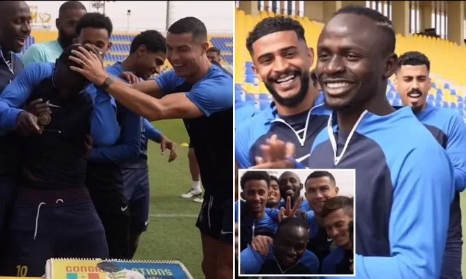 Sadioo! Sadio!: CR7,Al Nassr teammates cheer Sadio Mane on as he marks 100 caps
