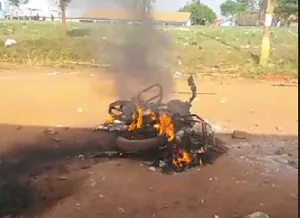 Motorbike set ablaze amid conflict between Twedie and Ofoase youth