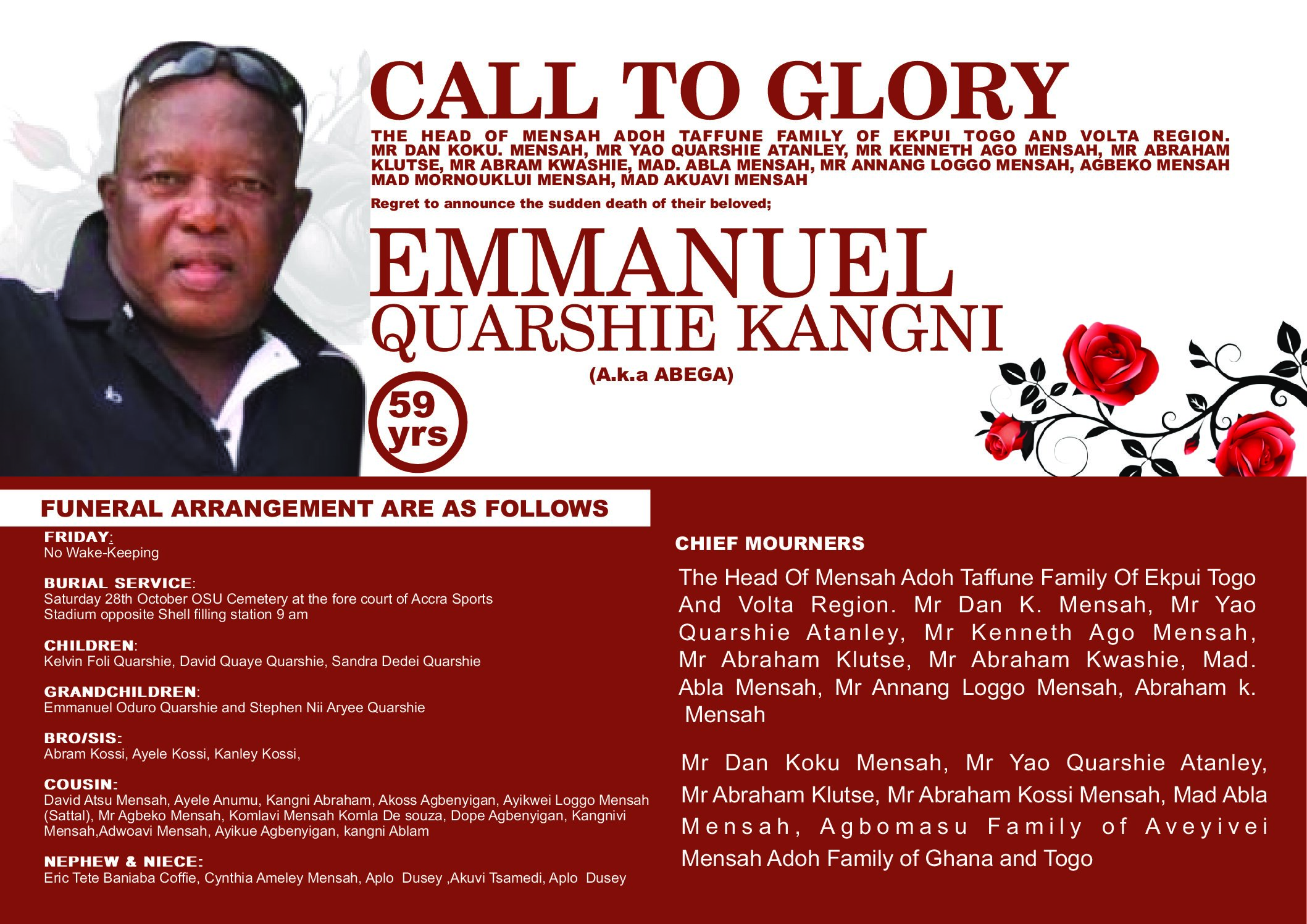 Former Black Stars player Emmanuel Quarshie to be buried on Oct 28