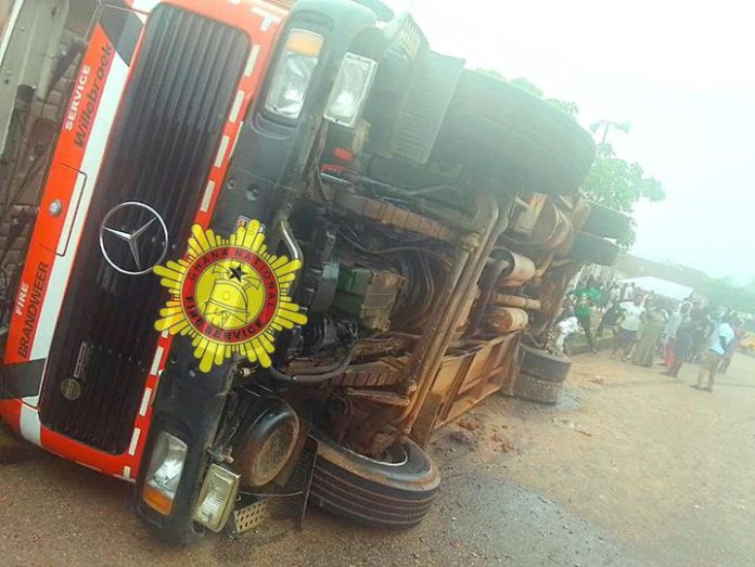 Fire tender at Agona Fire Station involved in an accident; six injured
