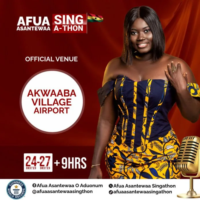 Check out new venue for Afua Asantewaa’s Guinness World Records singathon attempt