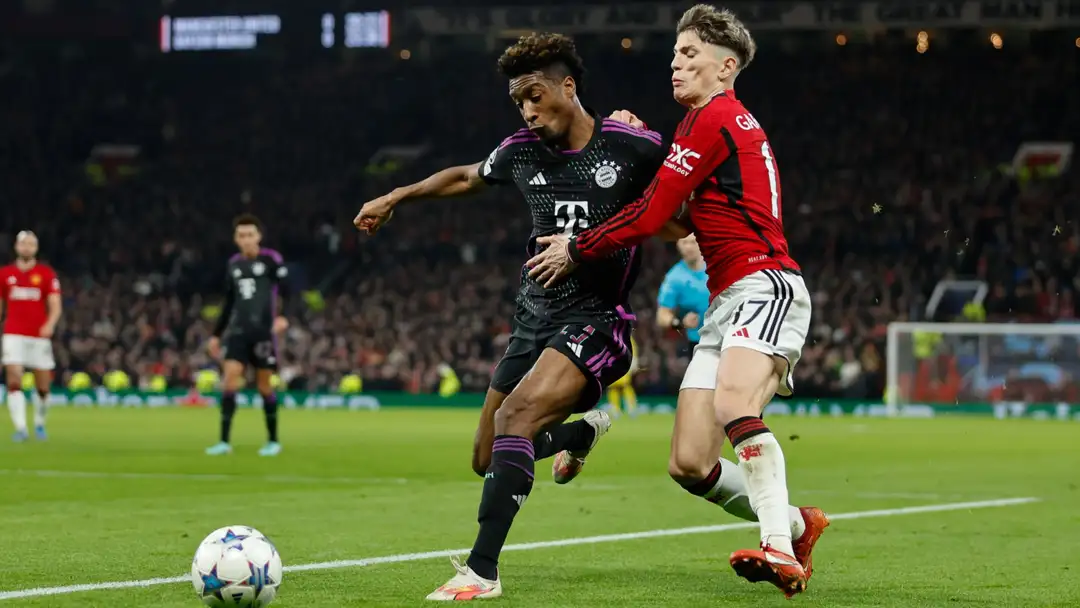 Alejandro Garnacho labelled a ‘hooligan’, after smashing Bayern’s Kingsley into advertising hoardings