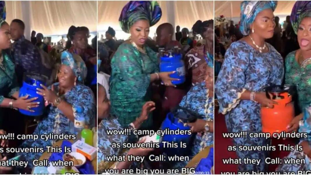 Wealthy couple shares gas cylinders at their marriage ceremony