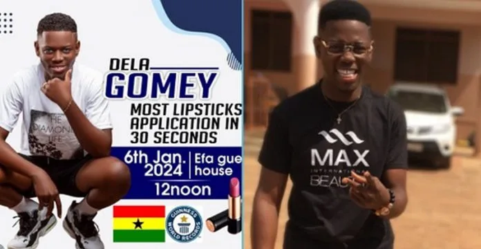 Ghanaian man sets sights on Guinness World Record for most lipstick applications on January 6