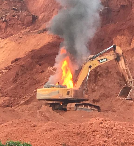 Video: Galamsey equipment burnt at Juaboso as Forestry Commission clamps down on galamsey