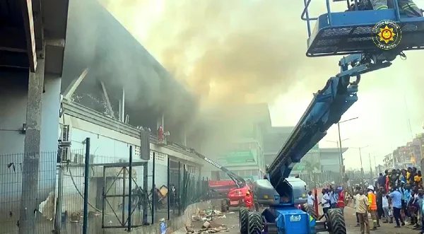 Parts of Kumasi Central Market on fire