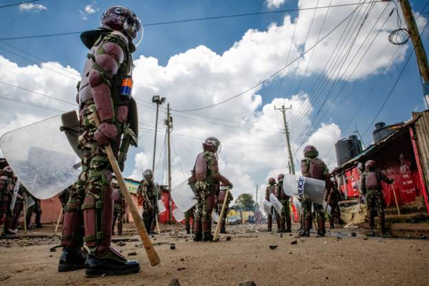 Haitian police officer in Kenya prior to police deployment