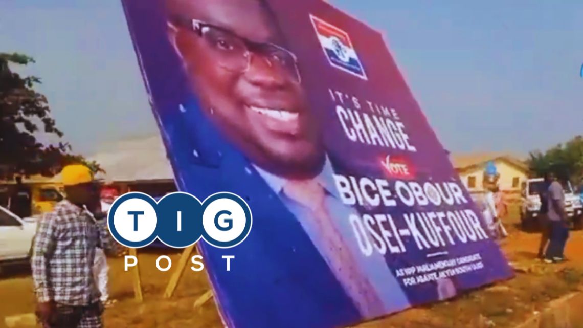 Obuor’s billboard near voting area sparks controversy at NPP primaries
