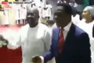Bawumia celebrates New Year with dance moves at Crossover service
