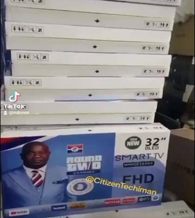 VIDEO: Yendi MP allegedly sharing branded TV sets to delegates ahead of NPP Primaries