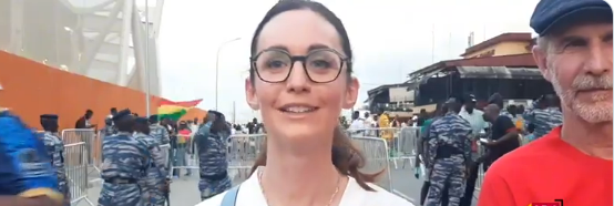 Wife of Dennis Odoi, father and kids storm Alassane Ouattara stadium to support Black Stars