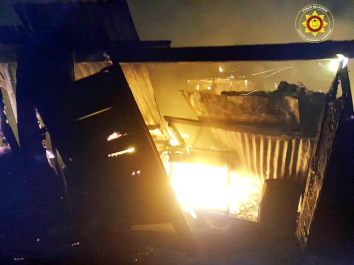 Wooden structures reduced to ashes in Bantama