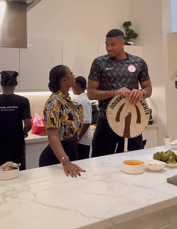 Nigerian Chef Hilda Baci host NBA star Giannis Ugo Antetokounmpo