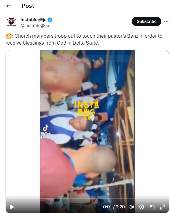 Congregants somersault 4 times after touching pastor’s benz in Nigeria