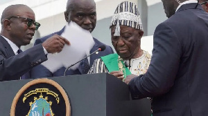 Liberia’s new president Joseph Boakai fails to end inauguration speech due to heat exhaustion 